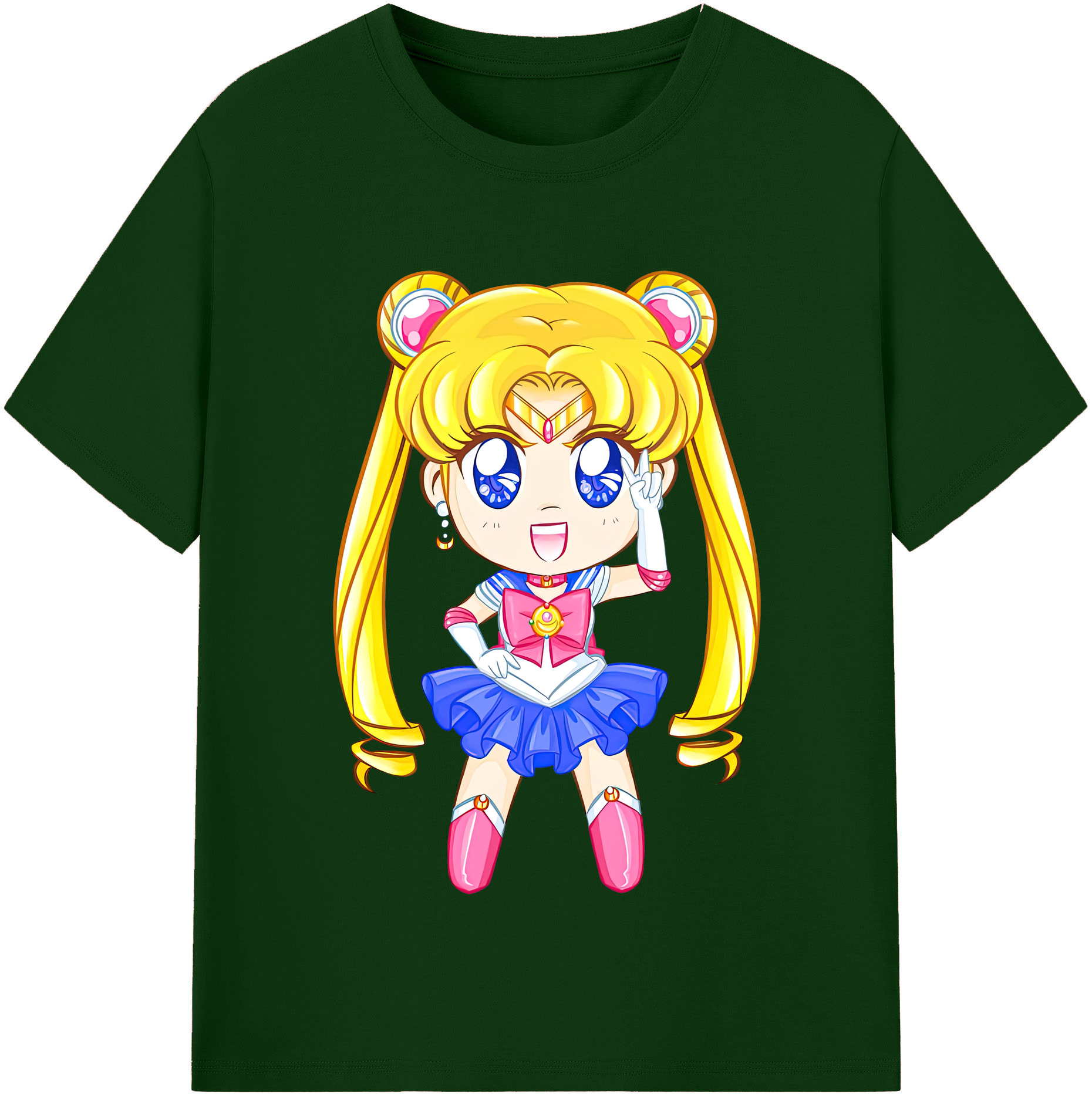 （画像用） 美少女戦士セーラームーン 月野 うさぎ つきの うさぎ Sailor Moon Tsukino Usagi 綿100％半袖Tシャツ（フロントプリント）